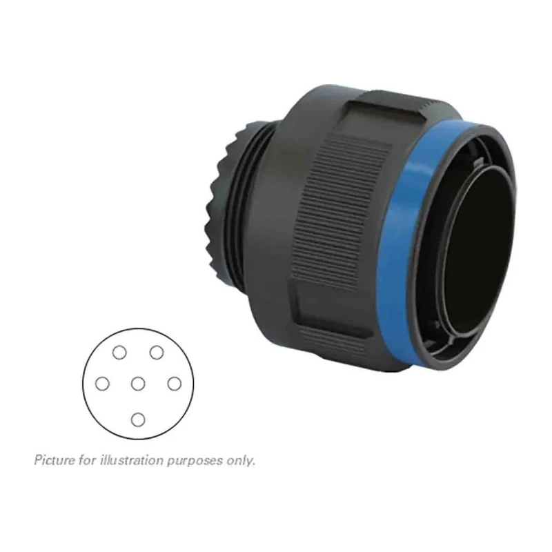 Souriau Sunbank by Eaton MIL Spec Circular Connector, 8D Series, Copper Alloy, Straight 6 Way Cable, Male, Black 8D517Z06PN