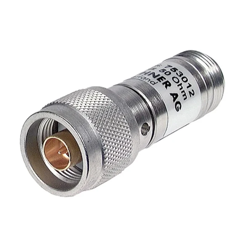 Huber+Suhner RF Attenuator Straight 6 dB N Plug to N Socket 50Ω 12.4 GHz 6806.17.A