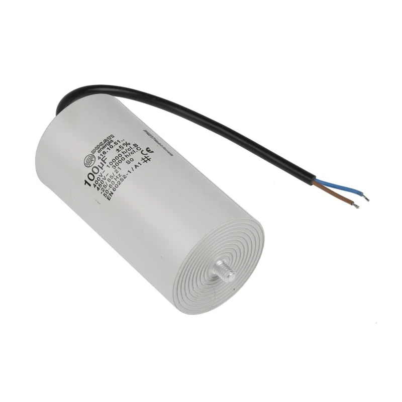 Ducati Energia Film Capacitor Class C 100μF 450V AC Stud Mount 4.16.10.51.14