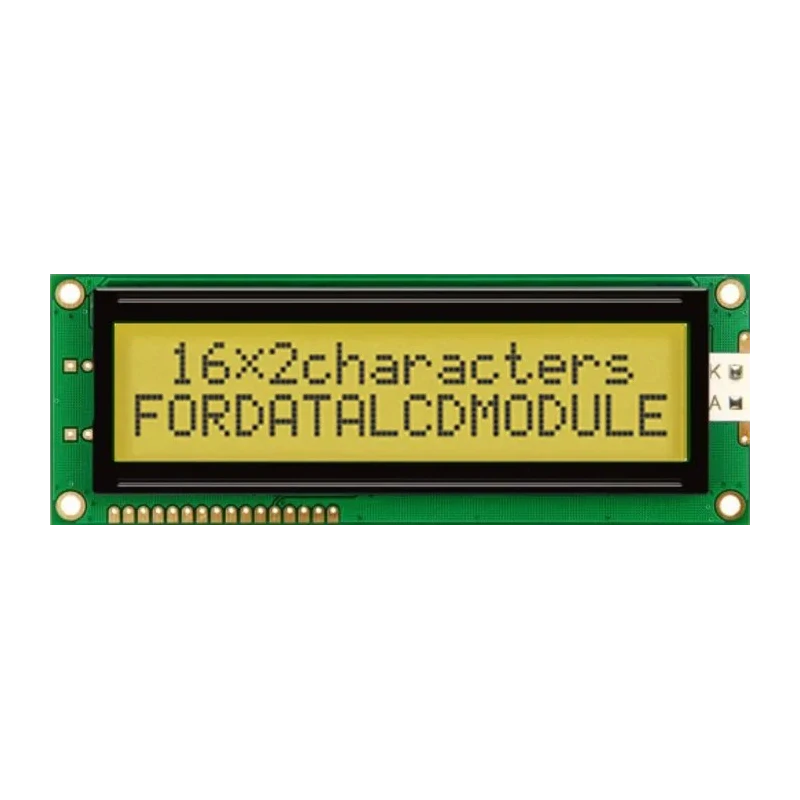 Fordata LCD Graphic Display Yellow Green, 2 x 16 Character Matrix FC1602P00-FHYYBW-51SE