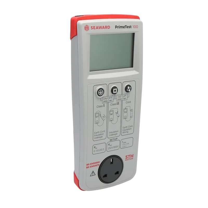 Seaward PrimeTest 100 UK Portable Battery Operated Pass/Fail PAT Tester Class II Class I Test Type 344A911