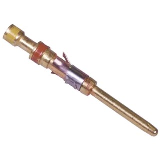 TE Connectivity Male Crimp Circular Connector Contact Size 16, Wire Size 20, 24AWG, 13A Current, Brass with Gold 201330-1