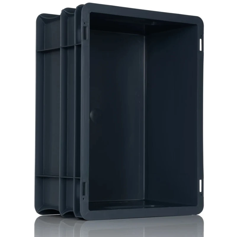 RS PRO 15L Grey Polypropylene Euro Container Stackable Ventilated Modular Storage Box 163-1899