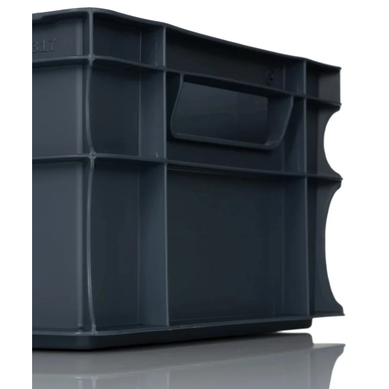 RS PRO 15L Grey Polypropylene Euro Container Stackable Ventilated Modular Storage Box 163-1899