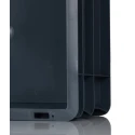 RS PRO 15L Grey Polypropylene Euro Container Stackable Ventilated Modular Storage Box 163-1899