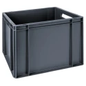 RS PRO 30L Grey Polypropylene Euro Container Stackable Storage Box 325mm x 300mm x 400mm 163-1900