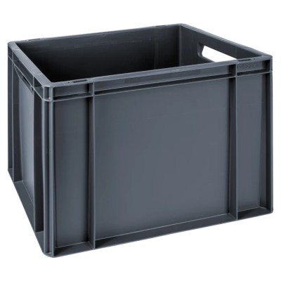 RS PRO 30L Grey Polypropylene Euro Container Stackable Storage Box 325mm x 300mm x 400mm 163-1900