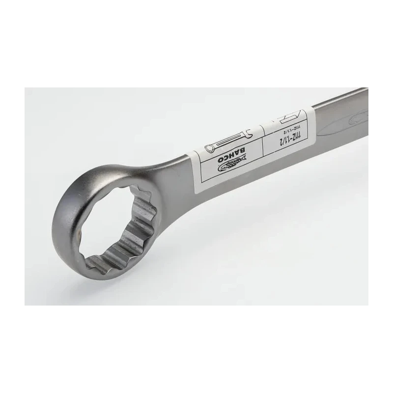 Bahco Combination Spanner 1 1/2 in Imperial Size Chrome Finish 410mm Length 12 Point 15° Offset 111Z-1.1/2