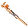 TE Connectivity Type III Series Male Crimp Terminal, 18 AWG Min Crimp, 14 AWG Max, Brass Gold Plated Contact 66602-2