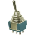 TE Connectivity Panel Mount Toggle Switch On-On DPDT 4A 28 V DC 125 V AC Nickel Plated Brass Actuator MTA206N