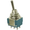 TE Connectivity Toggle Switch Panel Mount On-On DPDT 4A 28V DC 125V AC Nickel Plated Brass Actuator MTA206N