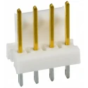 TE Connectivity MTA-100 Series Straight Through Hole Pin Header, 4 Contacts, 2.54 mm Pitch, 1 Row, Unshrouded 3-641215-4