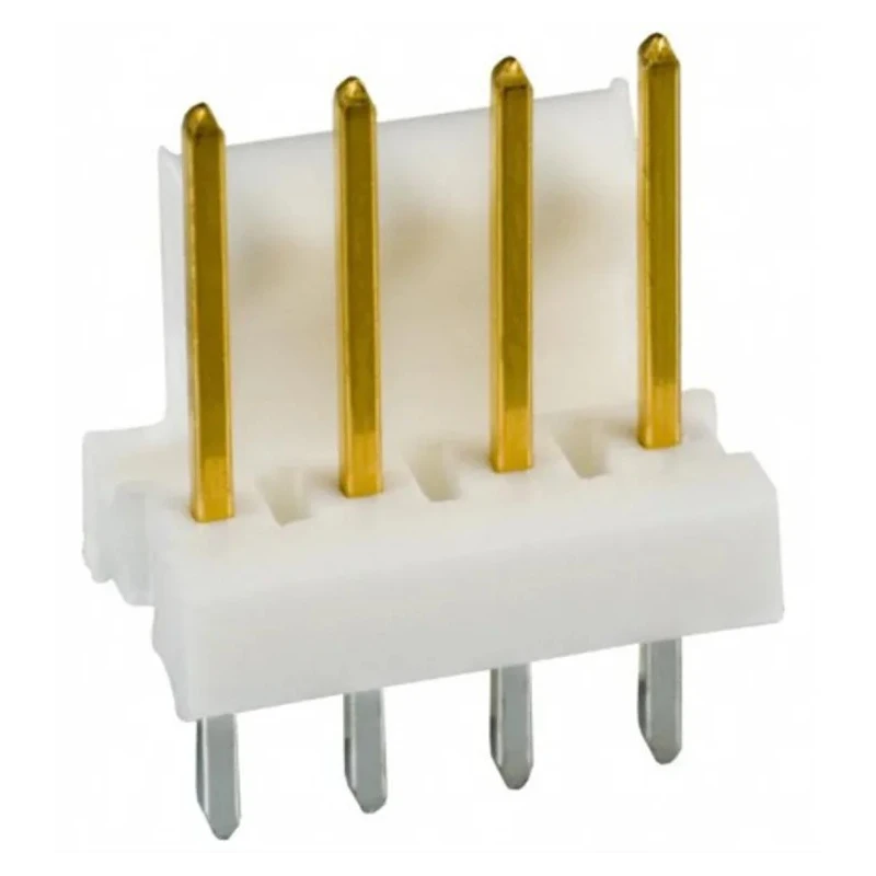 TE Connectivity MTA-100 Series Straight Through Hole Pin Header, 4 Contacts, 2.54 mm Pitch, 1 Row, Unshrouded 3-641215-4