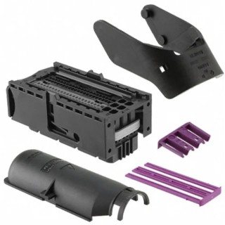 TE Connectivity Micro Quadlok System 94 Way Female Automotive Connector Black Purple Cable 3-1534904-4