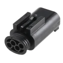 TE Connectivity Micro Quadlok System Automotive Connector Male Black Cable 4 Way Crimp Termination 1-967584-3