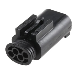 TE Connectivity Micro Quadlok System Automotive Connector Male Black Cable 4 Way Crimp Termination 1-967584-3