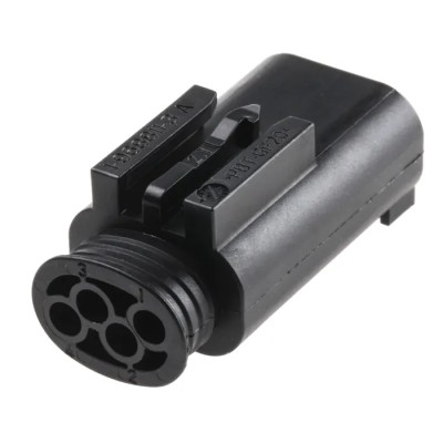 TE Connectivity Micro Quadlok System Automotive Connector Male Black Cable 4 Way Crimp Termination 1-967584-3