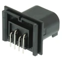 TE Connectivity Micro Quadlok System Automotive Connector Male Black Through Hole 4 Way Solder Termination 1-967657-1