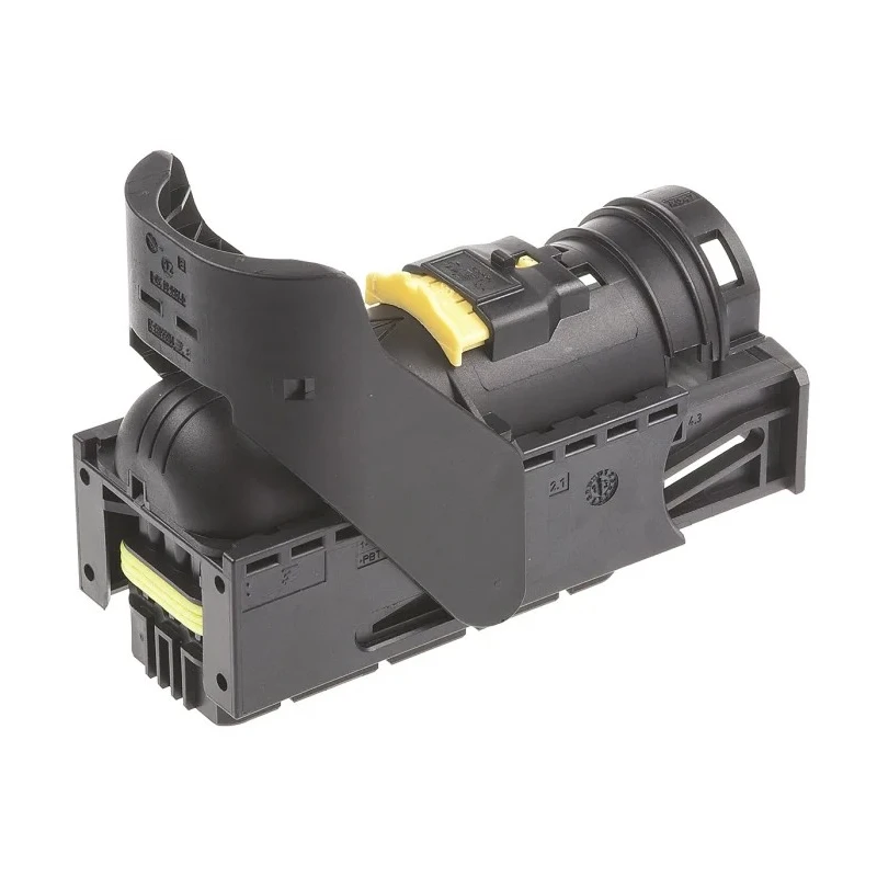 TE Connectivity Micro Quadlok System Automotive Connector Female Black Brown Cable 94 Way Crimp Termination 284743-1