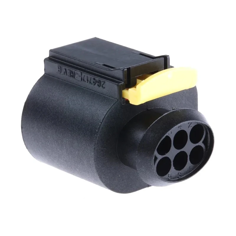 TE Connectivity Micro Timer II Automotive Connector Female Black Cable 6 Way Crimp Termination 284716-4