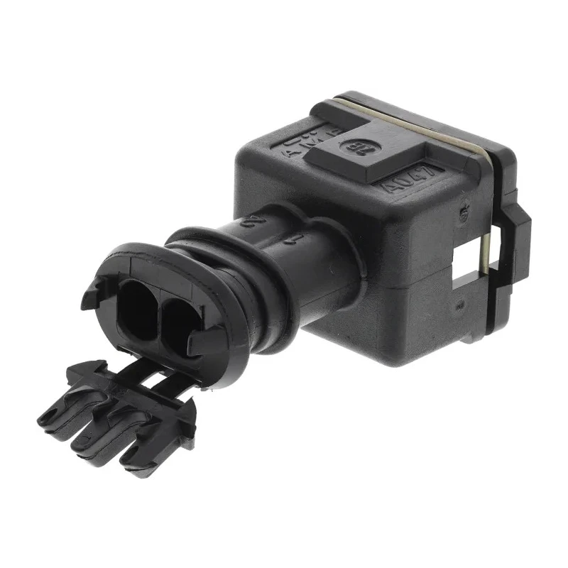 TE Connectivity Junior Power Timer Automotive Connector Female 2 Way Solder Termination Black Nylon Housing 282190-1