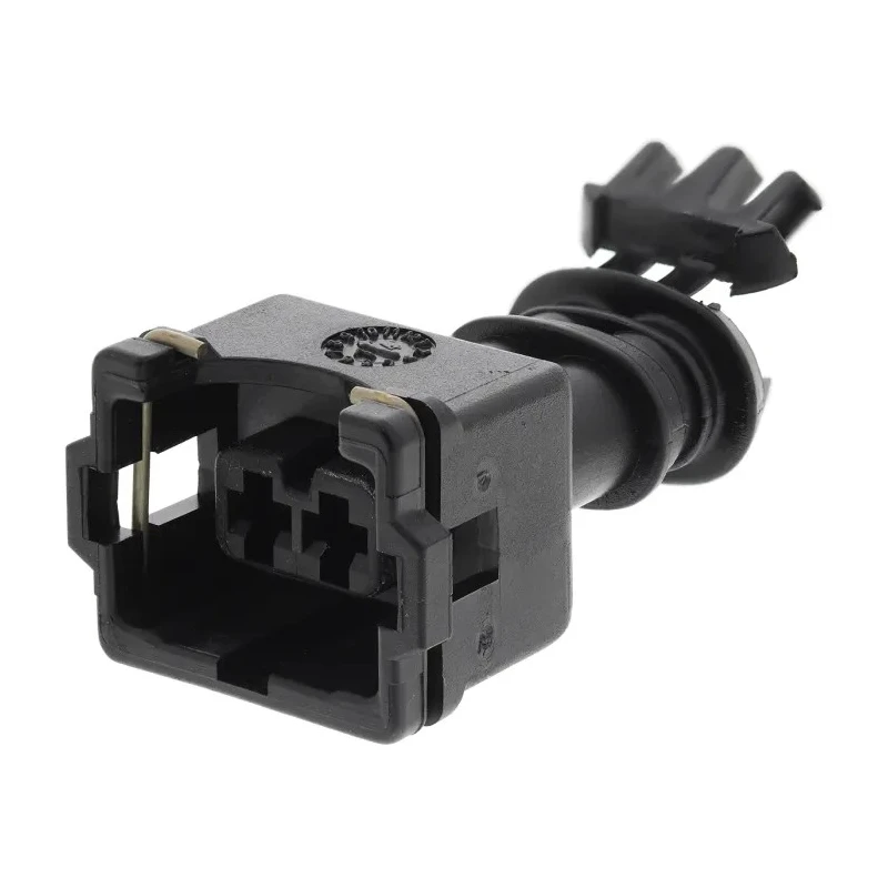 TE Connectivity Junior Power Timer Automotive Connector Female 2 Way Solder Termination Black Nylon Housing 282190-1