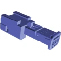 TE Connectivity Micro Quadlok System Automotive Connector Male Blue Cable 3 Way Crimp Termination 953698-3