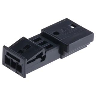 TE Connectivity Micro Quadlok System Automotive Connector Male Black 3 Way Crimp Termination 1-968700-1