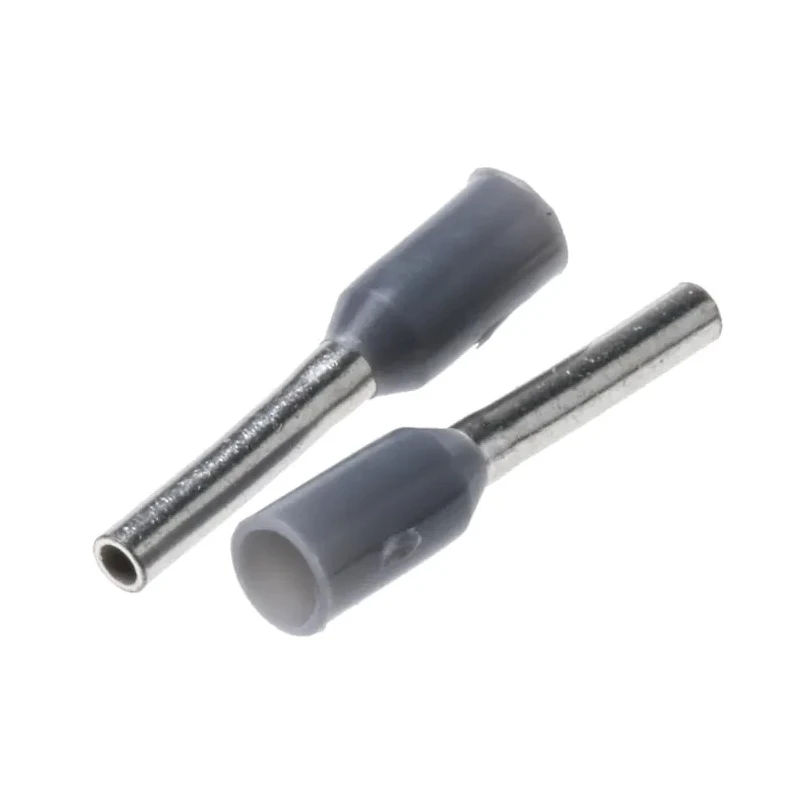 TE Connectivity Insulated Crimp Bootlace Ferrule 6 mm Pin Length 1.1 mm Pin Diameter Grey to 26 AWG Wire Size 966066-5