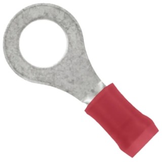 TE Connectivity PIDG Insulated Ring Terminal M5 Stud Size 22 AWG 16 AWG Wire Size Nylon Red 151730