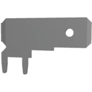 TE Connectivity FASTON .250 Black Uninsulated Male Spade Connector, Solder Termination, 6.35 x 0.81 mm Tab Size 63951-1