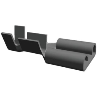 TE Connectivity FASTIN-FASTON .110 Black Uninsulated Female Spade Connector, Crimp Termination 14mm Length, 24 AWG 160922-2