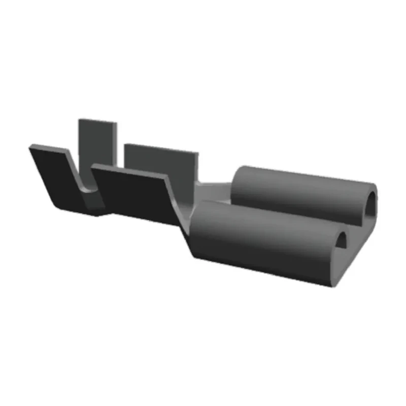 TE Connectivity FASTIN-FASTON .110 Black Uninsulated Female Spade Connector, Crimp Termination 14mm Length, 24 AWG 160922-2