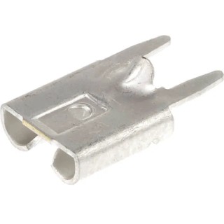 TE Connectivity FASTON .250 Black Uninsulated Female Spade Connector, Solder Termination, 6.35 x 0.81 mm Tab Size 63969-1