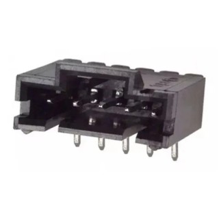 TE Connectivity AMPMODU MTE Series Right Angle Through Hole PCB Header 5 Contact 2.54 mm Pitch 1 Row Shrouded 5-103634-4