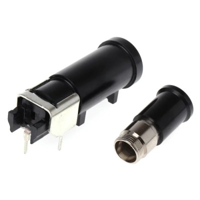 Schurter 16A PCB Mount Fuse Holder for 6.3 x 32 mm, 500V AC, Thermoset Body, Slotted Cap, Solder Terminal 0031.2520