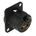 Neutrik Panel XLR Connector, Straight Orientation, 50V, Male, 3 Contact, Gold over Nickel Plating NC3MD-L-B-1