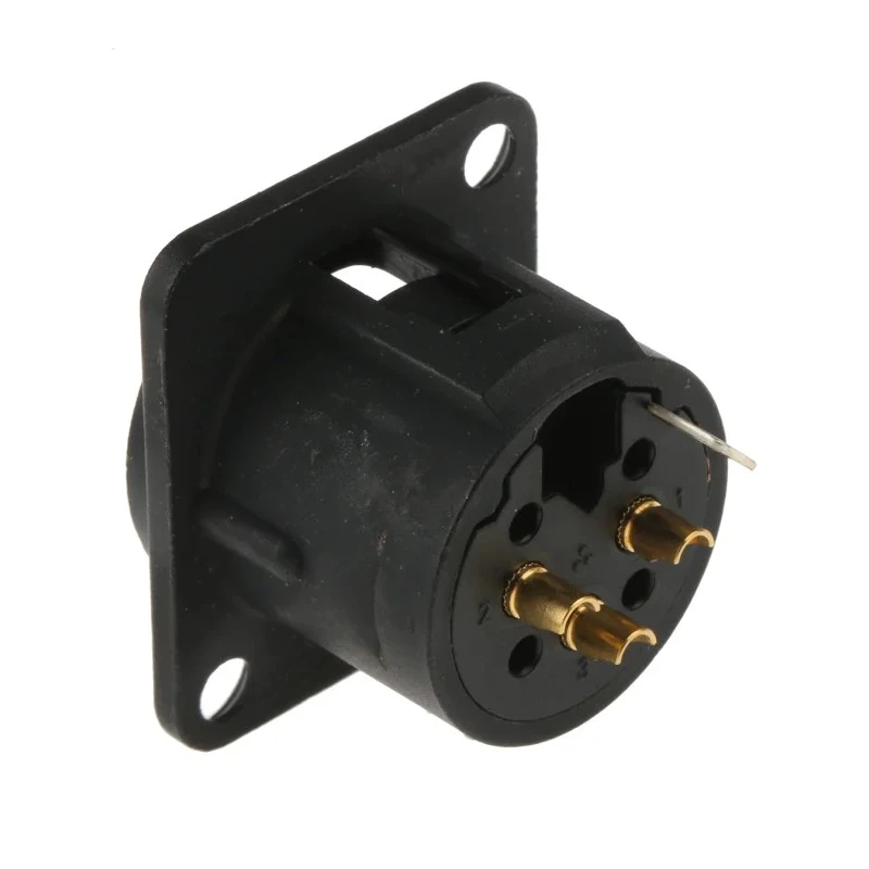 Neutrik Panel XLR Connector, Straight Orientation, 50V, Male, 3 Contact, Gold over Nickel Plating NC3MD-L-B-1