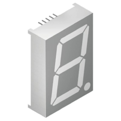 Kingbright 1 7 Segment LED Display Cathode Red 210mcd Right Side 38 mm SC15-11SURKWA