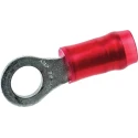 TE Connectivity PIDG Insulated Ring Terminal M4 Stud Size 22 AWG to 18 AWG Wire Size, Red 171508-1