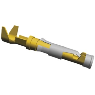 TE Connectivity Type III Series Female Crimp Terminal, 24 AWG Min, 20 AWG Max, 13A Current, Brass with Gold Plating 66563-8