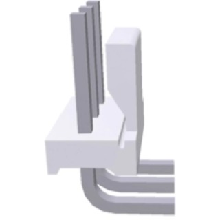 TE Connectivity MTA-156 Series Right Angle Through Hole Pin Header, 3 Contacts, 3.96 mm Pitch, 1 Row, Unshrouded 640387-3