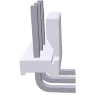 TE Connectivity MTA-156 Series Right Angle Through Hole Pin Header, 3 Contacts, 3.96 mm Pitch, 1 Row, Unshrouded 640387-3