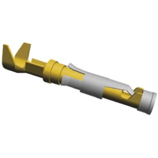 TE Connectivity Type III Series Female Crimp Terminal, 24 AWG Min Crimp, 20 AWG Max, 13A, Brass Contact, Gold 66563-8