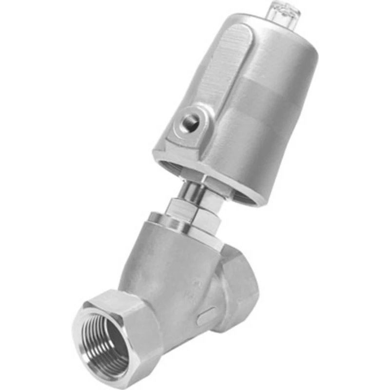 Festo Pneumatic Actuated Angle Seat Valve, Threaded, 1.25 in, 40 Bar, Gunmetal Body VZXF-L-M22C-M-B-G114-290-H3B1-50-7