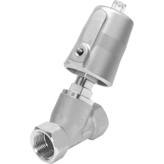 Festo Pneumatic Actuated Angle Seat Valve 40 bar 1.25 in Threaded Connections VZXF-L-M22C-M-B-G114-310-M1-V4V4T-50-7