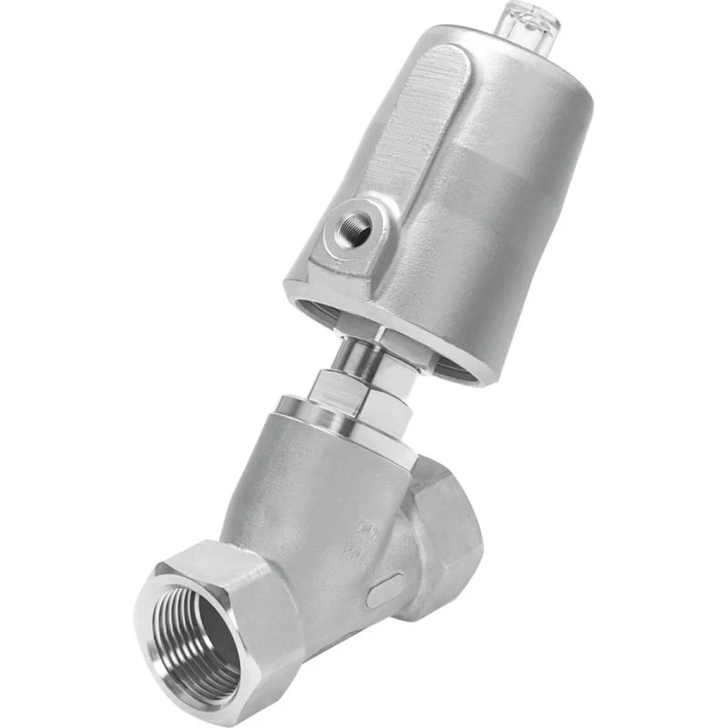 Festo Pneumatic Actuated Angle Seat Valve 40 bar 1.25 in Threaded Connections VZXF-L-M22C-M-B-G114-310-M1-V4V4T-50-7