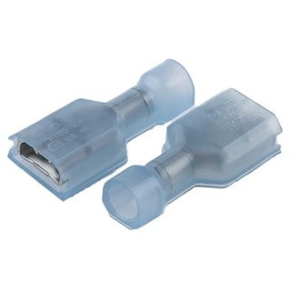 TE Connectivity Ultra-Fast .250 Blue Insulated Female Spade Connector Crimp 6.35 x 0.81 mm Tab Size 16 AWG to 14 3-520117-2