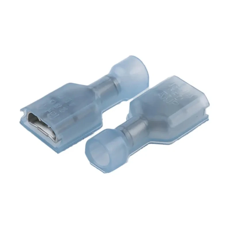 TE Connectivity Ultra-Fast .250 Blue Insulated Female Spade Connector Crimp 6.35 x 0.81 mm Tab Size 16 AWG to 14 3-520117-2