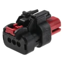 TE Connectivity AMPSEAL 16 Automotive Connector Male Red Cable 3 Way Crimp Termination 776429-1